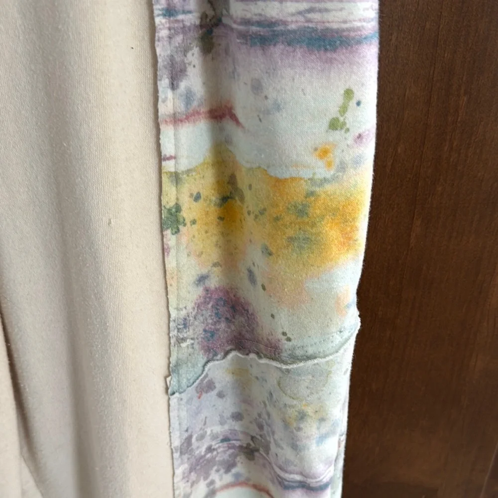 Free People Cream Sweat Pants with Elastic Waistband and Front Pockets - Picture 4 of 5